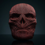 Skulptura lobanje — crveno-crni reljef — hero slika — Kesten