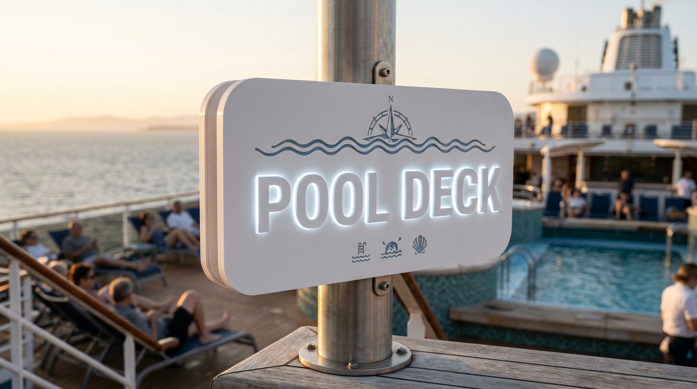 Cruise ship deck signage