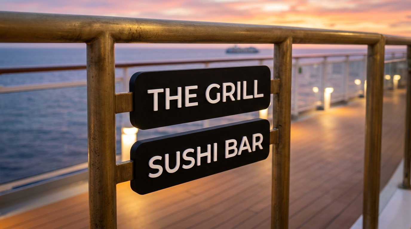Cruise ship restaurant signage