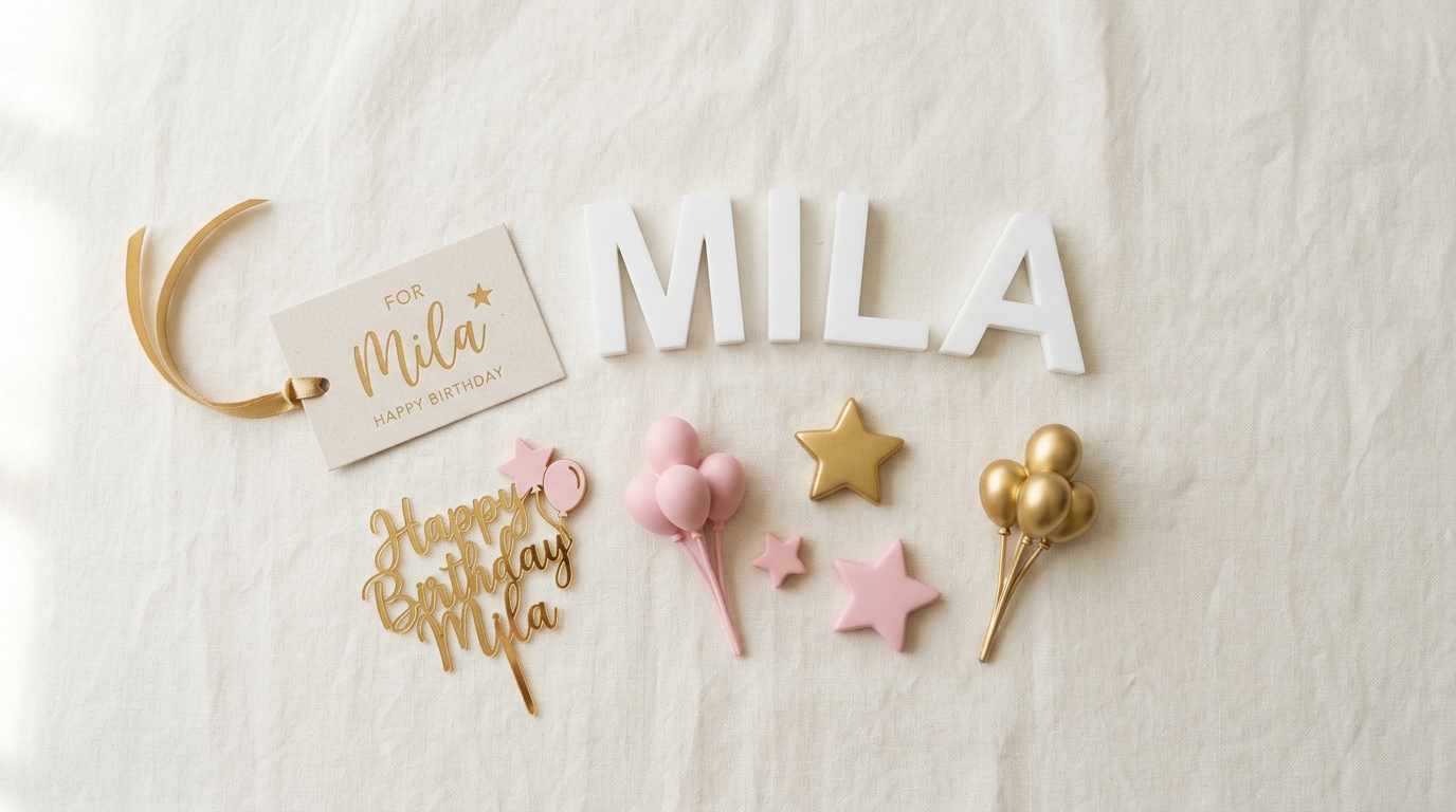 Personalizovani proizvodi za rodjendanske proslave — imena za tortu, natpisi, figure i dekoracija