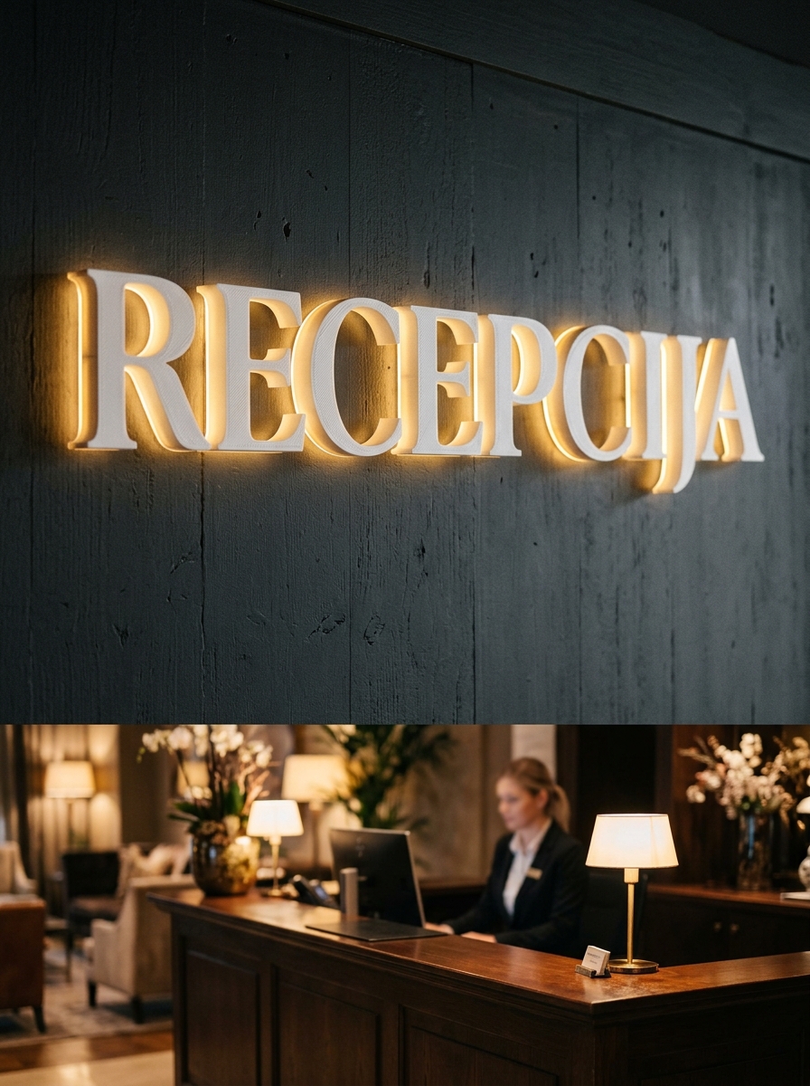 LED natpis za hotelsku recepciju