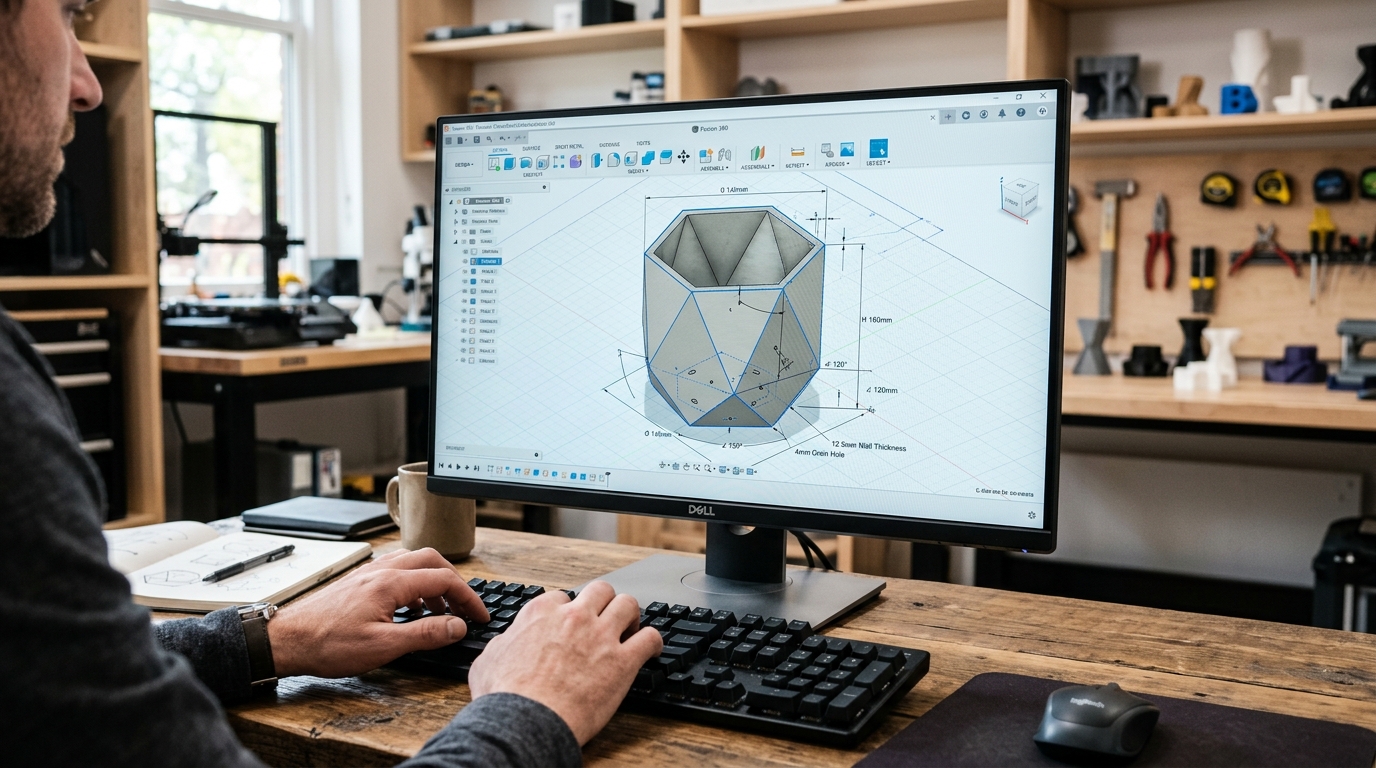 AI generiše CAD model heksagonalne saksije